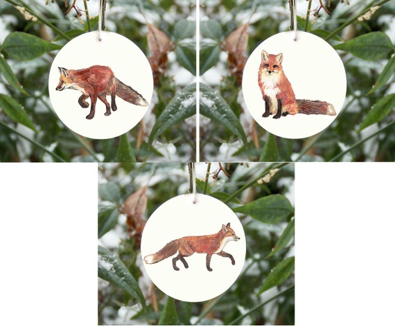 Palla Di Natale In Vetro Soffiato A Mano Con Volpe Innamorata - Decorazione Albero 9,9 Cm