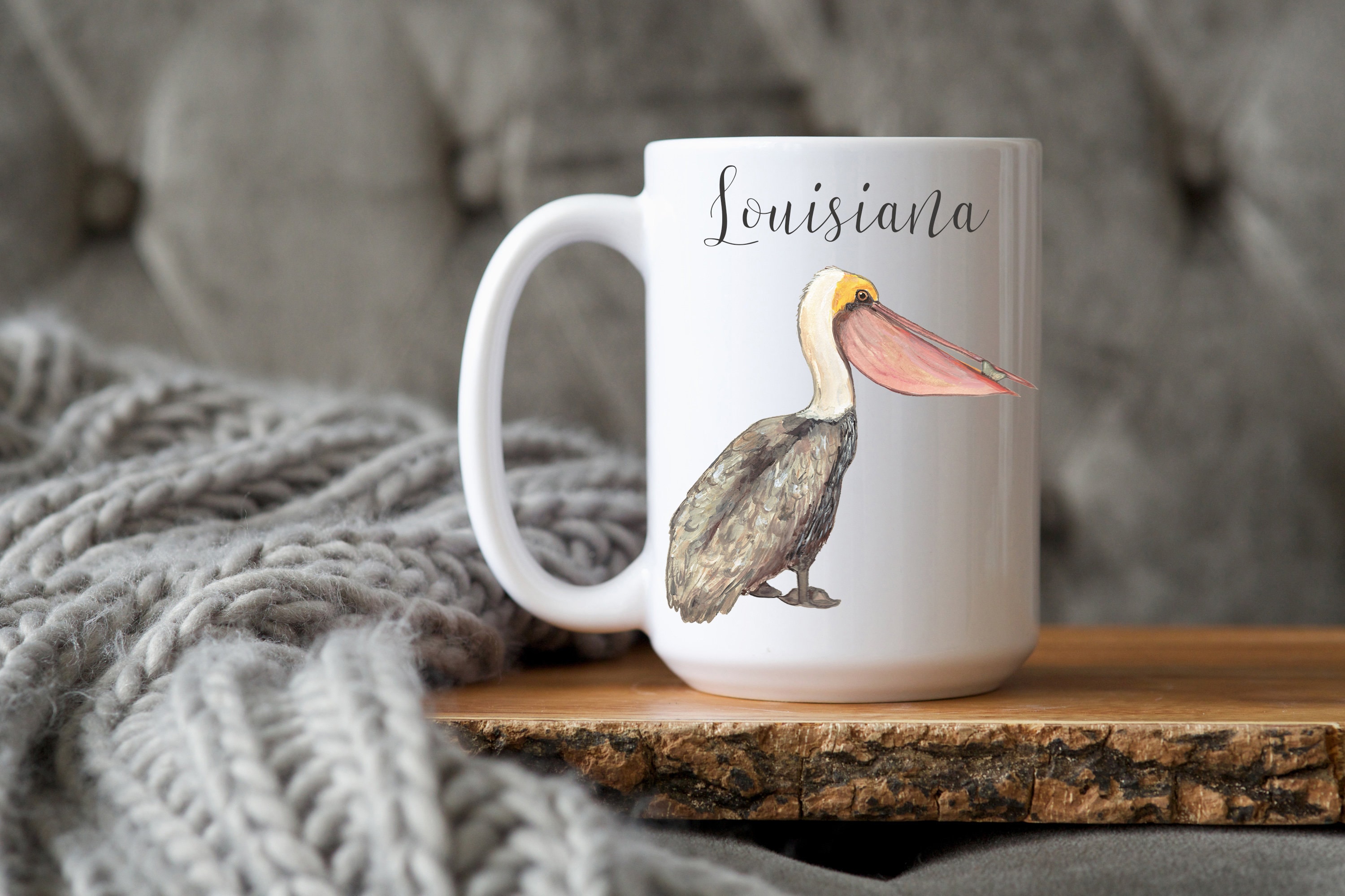 Pelican Mug, Can Be Personalized, Custom Name Mug, Beach Lover Coffee Cup,  Gift for Men, Gift for Women 