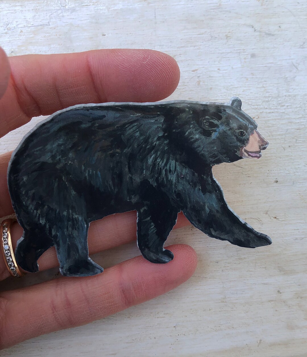 Black Bear Sticker, Realistic Wildlife, Nature Gift, Animal Decal ...