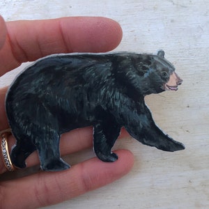 Black bear sticker, realistic wildlife, nature gift, decal, water resistant, laptop, scrapbook, tumbler sticker
