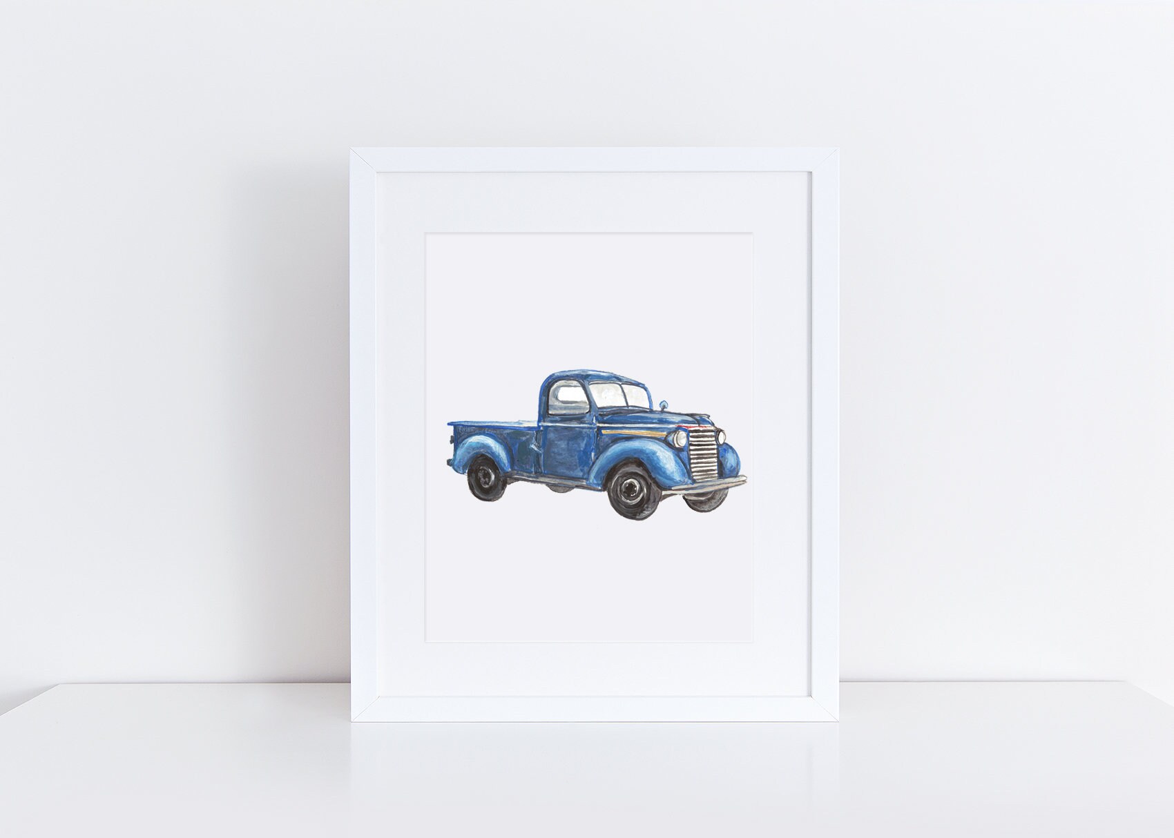 StephenKenny 活版印刷 ポスター TRUCK FURNITURE Amazon.com: Framed Wall Decoration Freightliner Blue Diesel