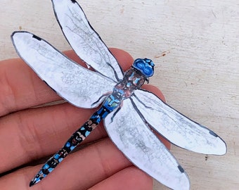 Dragonfly sticker, water resistant, decal, realistic wildlife, laptop, scrapbook, tumbler sticker