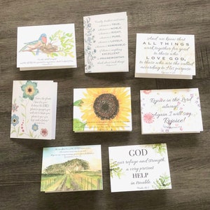 Papelaria com versículos bíblicos, blocos de anotações com escrituras, pacote de oito com envelopes, 5,5" x 4,25"