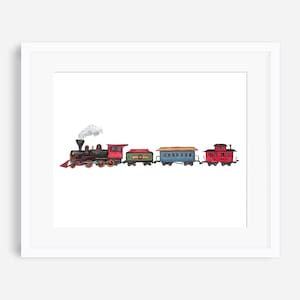 Steam engine print, steam engine art, train nursery, train print, train decor, train nursery wall art, vehicles nursery, vehicles prints
