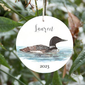 Loon ornament, can be personalized, loon Christmas tree decoration, realistic nature and wildlife ornament, bird gift