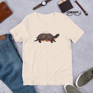 Wood turtle t shirt, turtle tee, wildlife shirt, nature gift, wood turtle art, graphic tee for men, women, turtle gift, endangered species