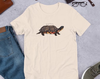 Wood turtle t shirt, turtle tee, wildlife shirt, nature gift, wood turtle art, graphic tee for men, women, turtle gift, endangered species