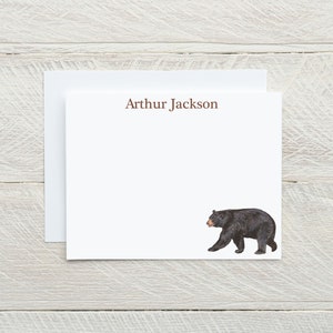 Personalisierte Bär-Notiz-Karten, Herren Briefpapier, Jungen Briefpapier, WildkarteKarten, Berg Hütte Briefpapier, Bär Briefpapier Männer, Jungen