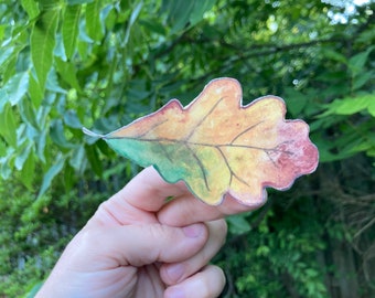 Oak leaf sticker, water resistant, nature decal, laptop, scrapbook, tumbler sticker, autumn sticker, falling leaves