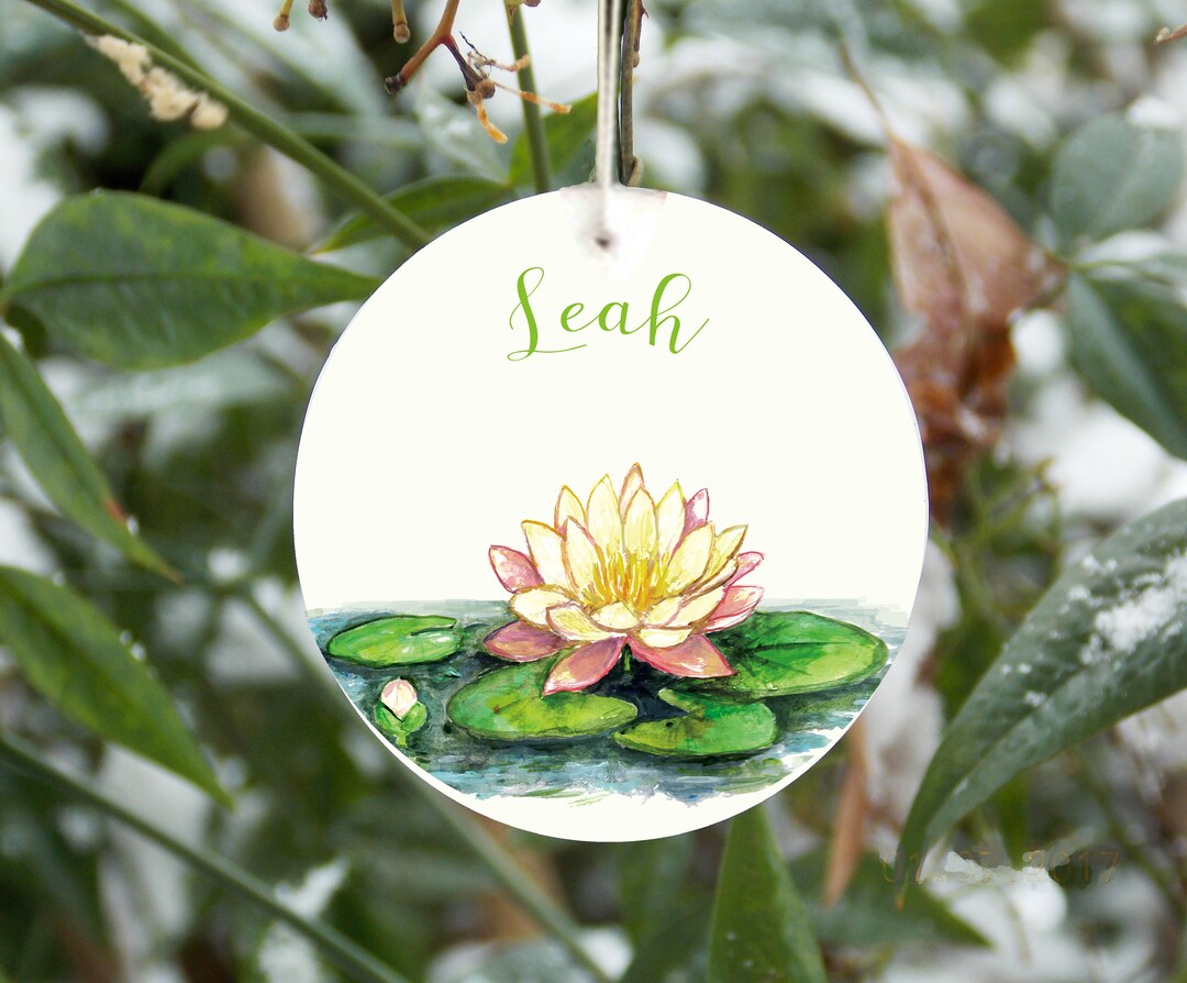 July Birth Flower Ornament Water Lily Lotus July Birth Etsy