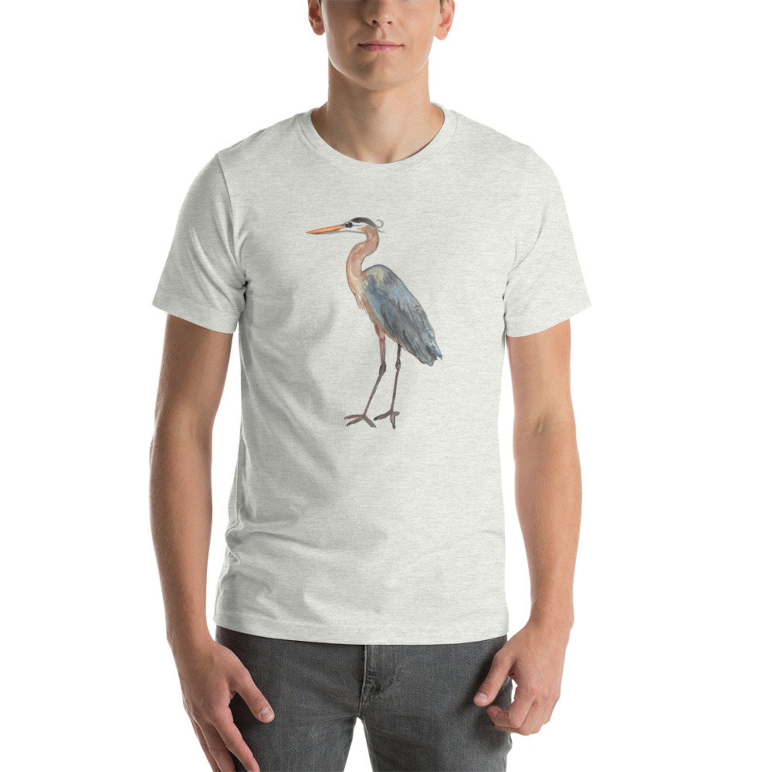 Heron shirt great blue heron t shirt watercolor heron for | Etsy