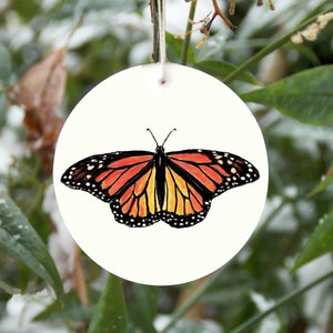 Monarch butterfly ornament, customizable butterfly Christmas tree ornament, personalized butterfly gift, nature, insect ornament, orange