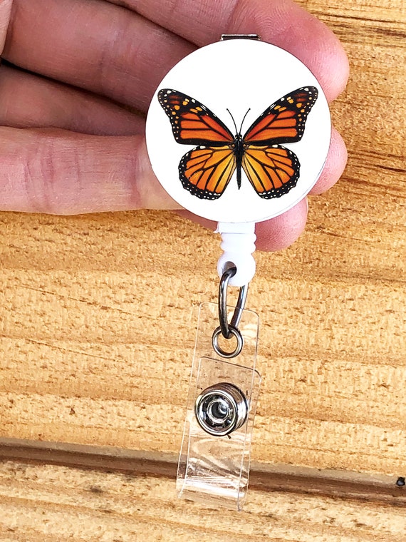 Monarch Butterfly Badge Reel, Realistic Monarch Butterfly Id Badge