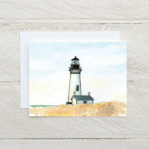 Cartes de note de phare, papeterie de phare, cartes de notecards de paysage de plage, papeterie nautique, cartes pliées avec des enveloppes, cadeau de plage,