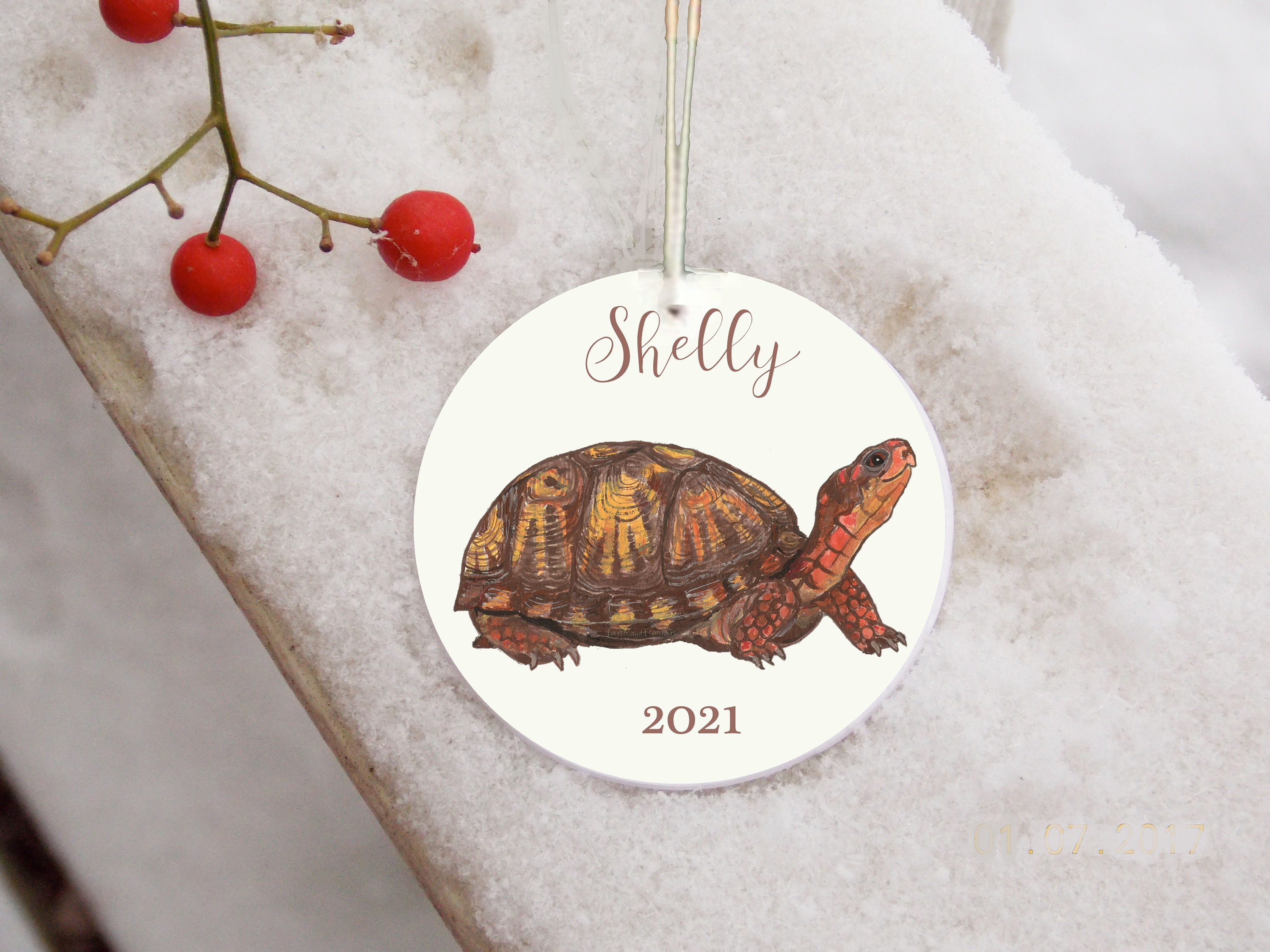 Box Turtle Ornament Personalized Box Turtle Ornament Etsy