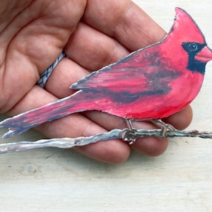Adhesivo de cardenal, resistente al agua, vinilo, pájaro rojo, para portátil, vaso, álbum de recortes