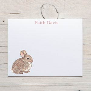 Baby-Häschen-Briefpapier, personalisierte Kaninchen-Notizkarten, mit Umschlägen, Baby-Dusche-Dankeschön, Baby-Mädchen, realistische Hasen-Notizkarte, Geschenk