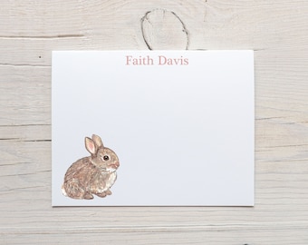 Papelería de conejito bebé, tarjetas personalizadas de notas de conejo, con sobres, agradecimiento baby shower, niña, tarjeta de nota de conejito realista, regalo