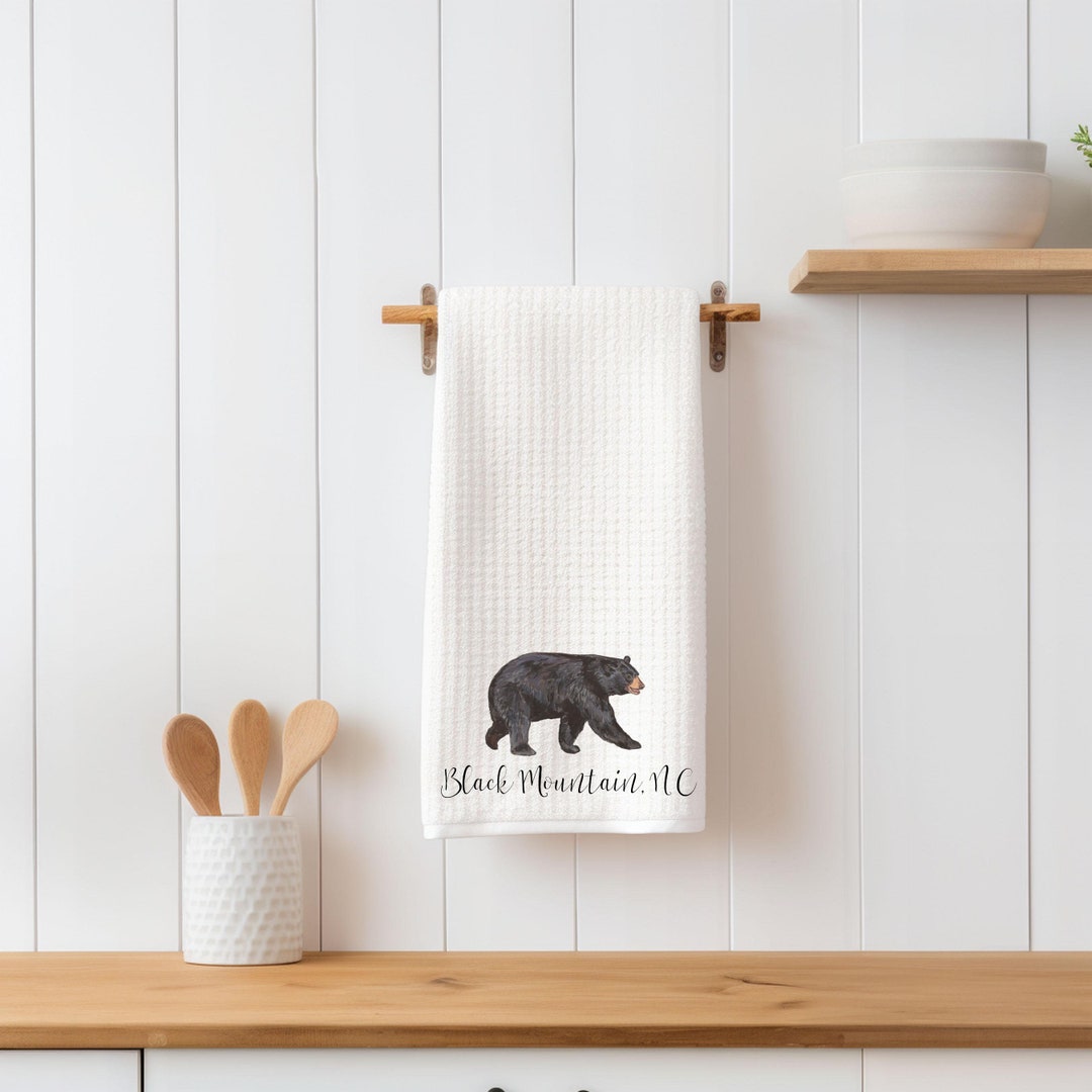 Concord Black Bear Applique Dishtowel main image 1
