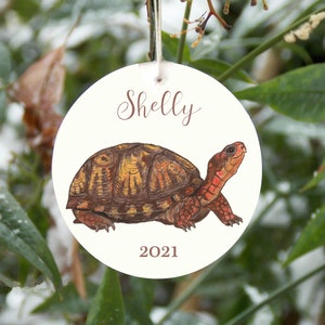 Box turtle ornament, personalized box turtle ornament, realistic turtle Christmas tree decoration, turtle gift, nature wildlife customizable