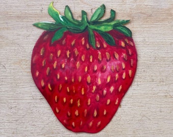 Strawberry sticker, water resistant, fruit decal, laptop, scrapbook, tumbler sticker