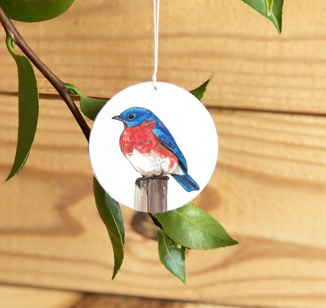 Bluebird Ornament, Bird Christmas Tree Ornament, Realistic Nature