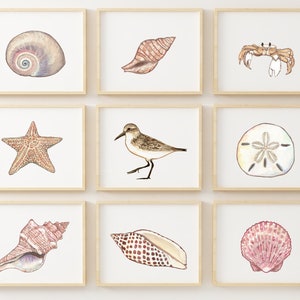 Impresiones de playa, conjunto de impresión de playa, arte de la pared de la playa, impresiones del océano, decoración de la pared de la costa, arte de la casa de la playa, arte del vivero del océano, arte de la pared del vivero de la playa