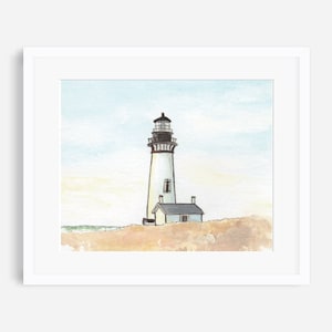 Lighthouse print, lighthouse painting, lighthouse art, lighthouse decor, lighthouse wall art, beach print, seashore print, coastal wall art