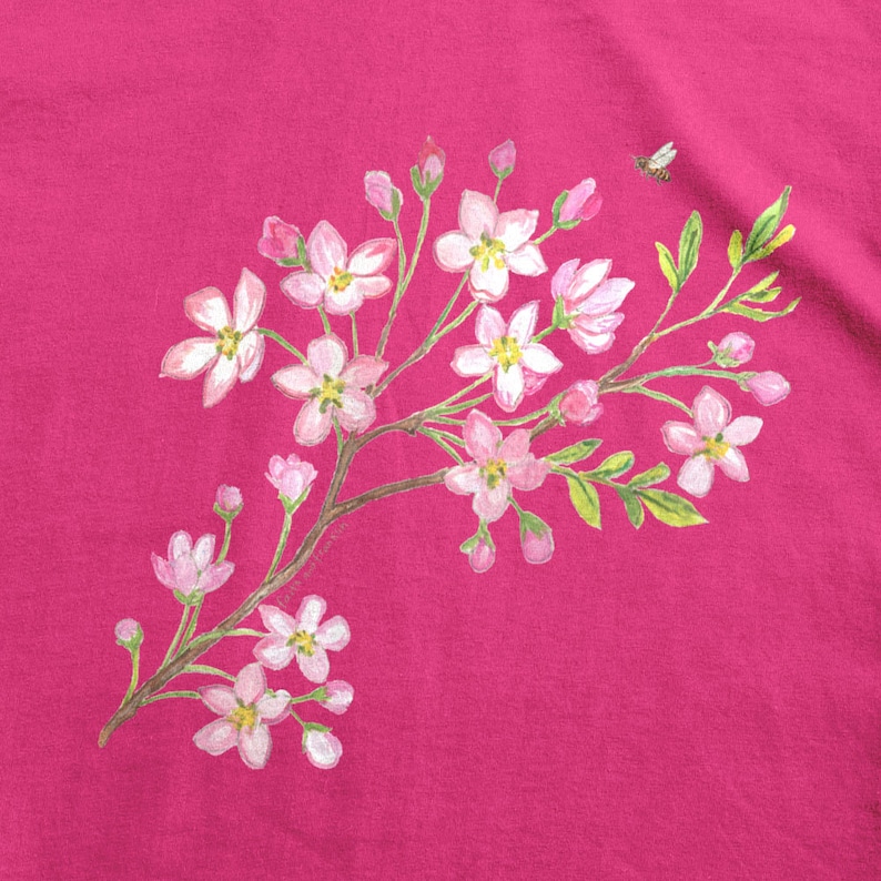 Flower t shirt for girls, girls flower t shirt, toddler flower t shirt, pink flower t shirt, apple blossom t shirt, tree t shirt, floral tee image 4