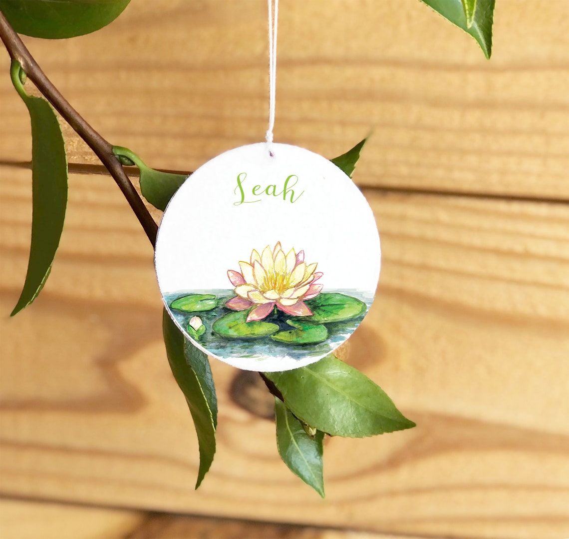July Birth Flower Ornament Water Lily Lotus July Birth Etsy