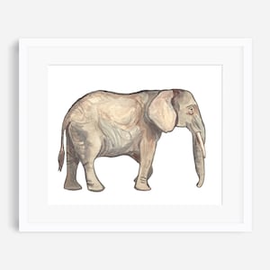 Elefantendruck, Elefantenmalerei, Safari-Kunstdruck, Safari-Baumwand-Kunst, Kindergarten-Dekor, Elefantenwanddekoration, Aquarell-Elefant, Baby