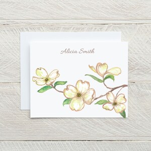 Hartriegel Zweig, personalisierte Klappkarten mit Briefumschlägen, Muttertagsgeschenk, Frühling, florale Notizkarten, personalisiertes Briefpapier