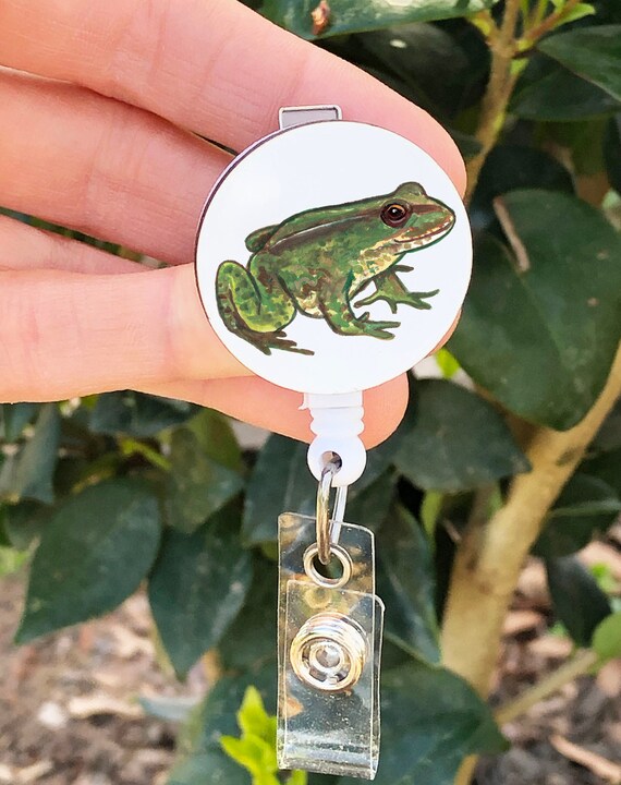 Frog Badge Reel, Green Frog ID Badge Holder, Frog Lover Gift, for Nurse,  Teacher, Medical Tech, Nature Wildlife Badge Holder, Realistic 