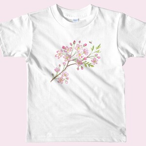 Flower t shirt for girls, girls flower t shirt, toddler flower t shirt, pink flower t shirt, apple blossom t shirt, tree t shirt, floral tee image 2