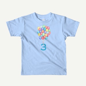 Birthday shirt, balloon shirt, birthday balloons, children's t-shirt, toddler birthday shirt, balloon outfit, birthday number shirt