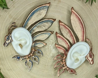 Steampunk Drachen Ohr Manschette handgefertigt aus flexiblem Polymer Clay, ein von einer Art Accessoire kein Piercing benötigt Ohr Wrap für Kostüm