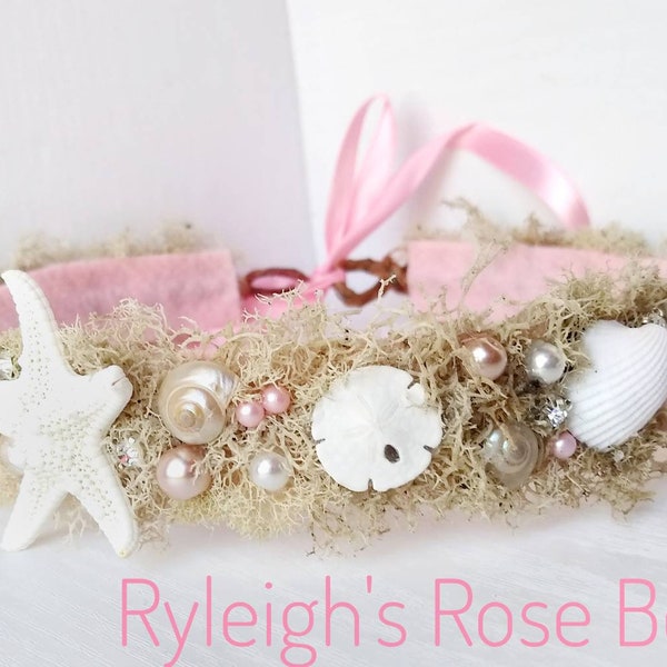 Mermaid Crown, Pink Pearls, Beach Birthday, Starfish, Seashell, Pearl, Photo Prop, Adjustable Halo, Baby, Child, Toddler, Teen, Adult