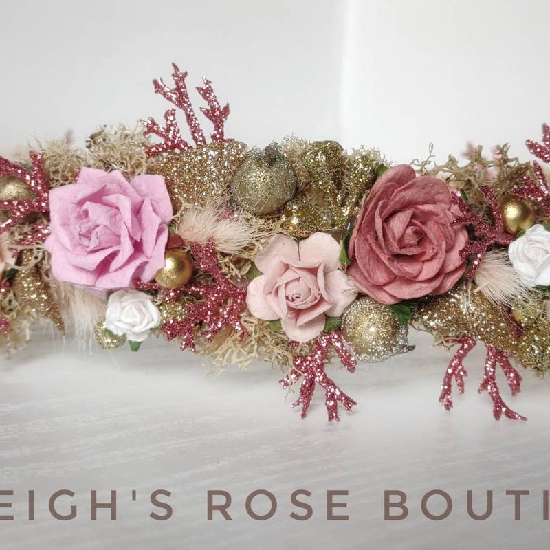 dusty pink headpiece