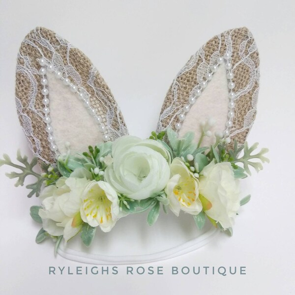 Burlap Lace Headband - Etsy