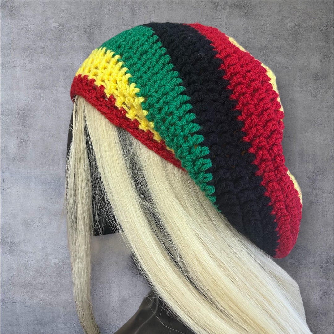 Boina De Punto Estilo Rasta - Gorro Jamaicano De Colores, Holgado Y Cálido