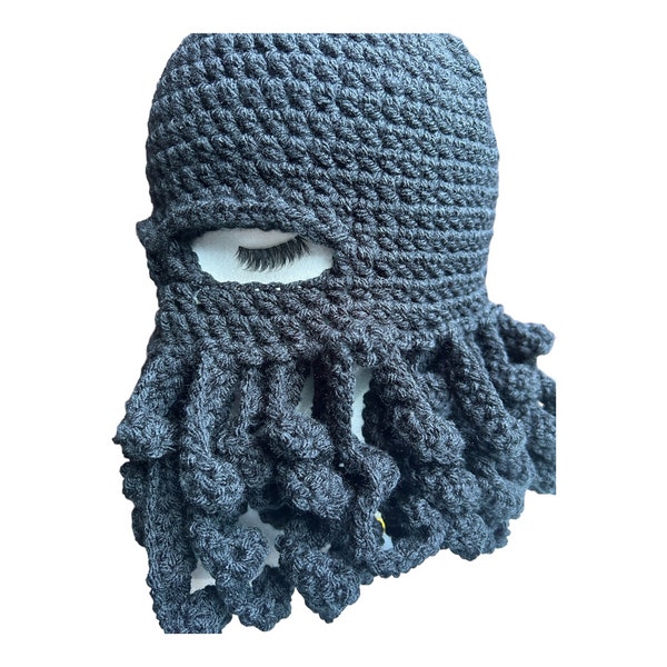 Gorro/Máscara de Pulpo de Ganchillo