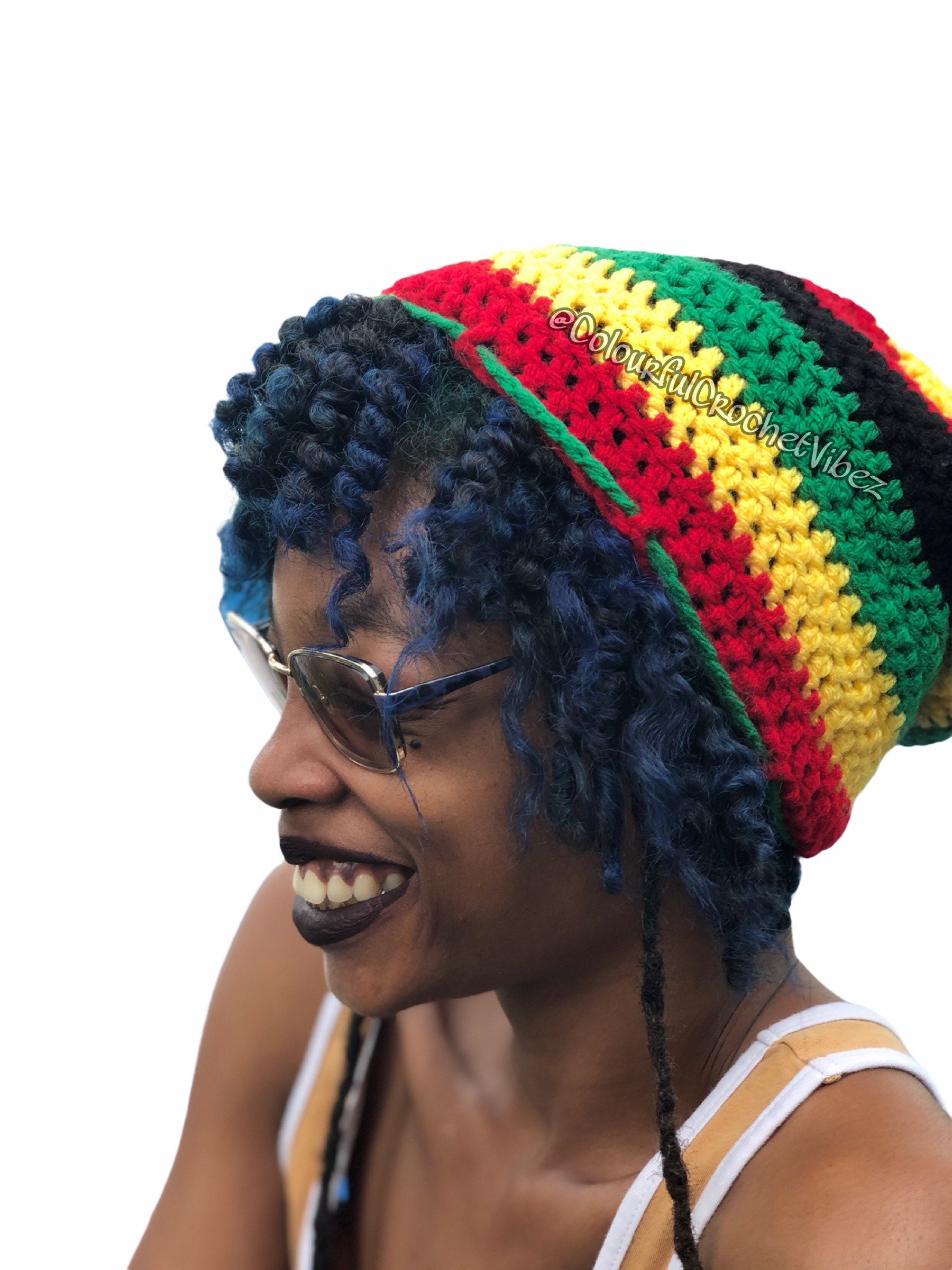 Crochet Rasta Beanie | Handmade Rasta Slouch Hat - Etsy