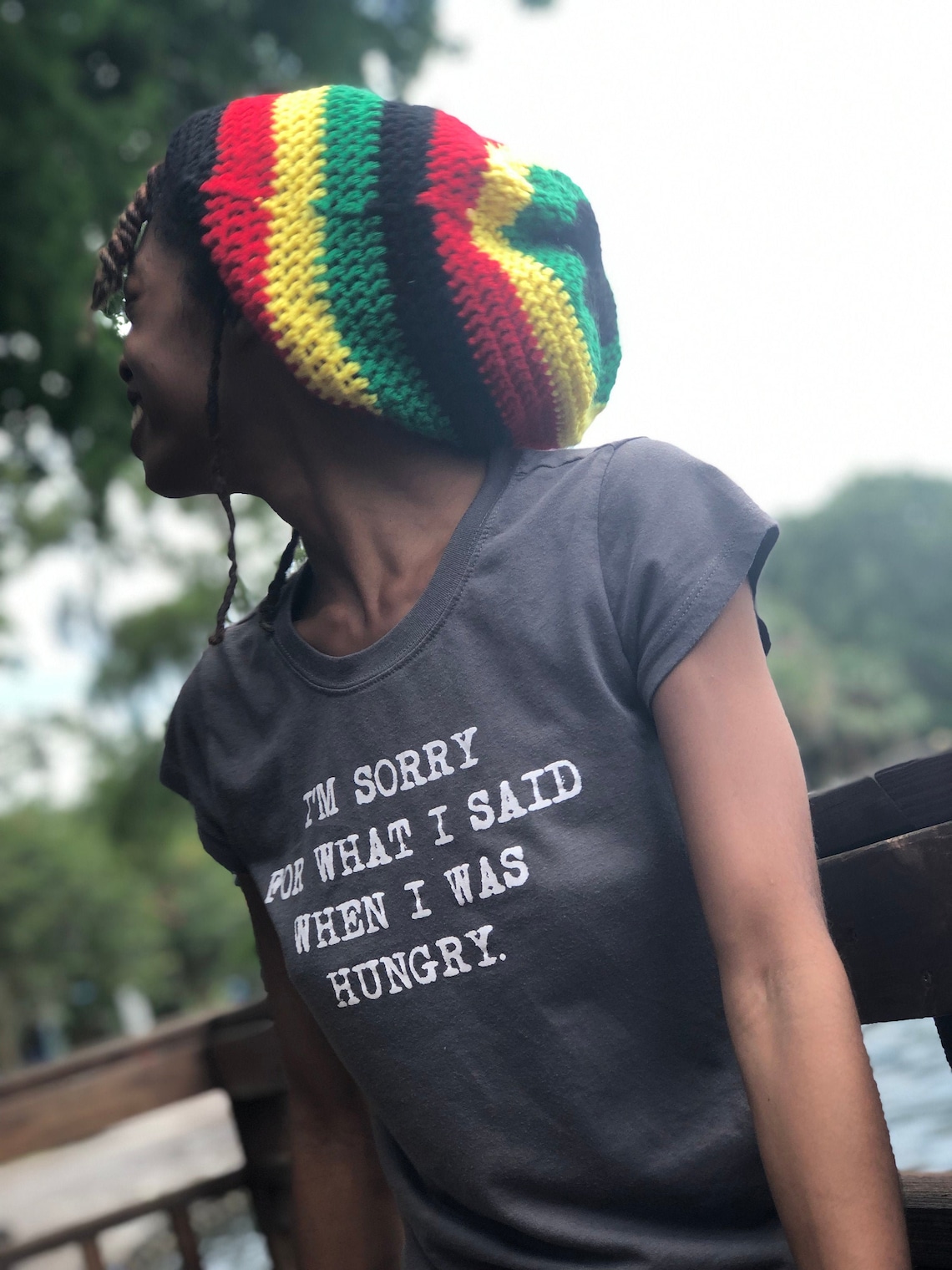 Bright Rasta Slouch Hat, Black, Bright Red, Bright Yellow, And Bright