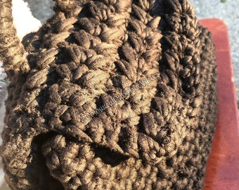 Handmade Crochet Black “Claire” Mini Backpack |Purse