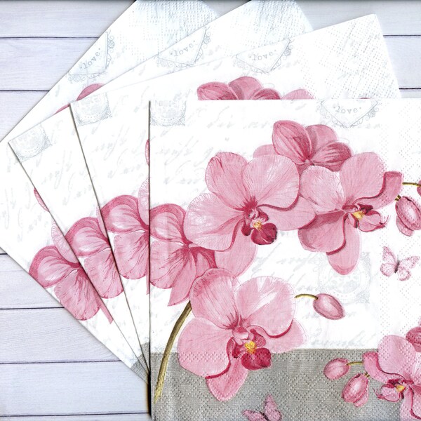 Floral Paper Napkins Etsy