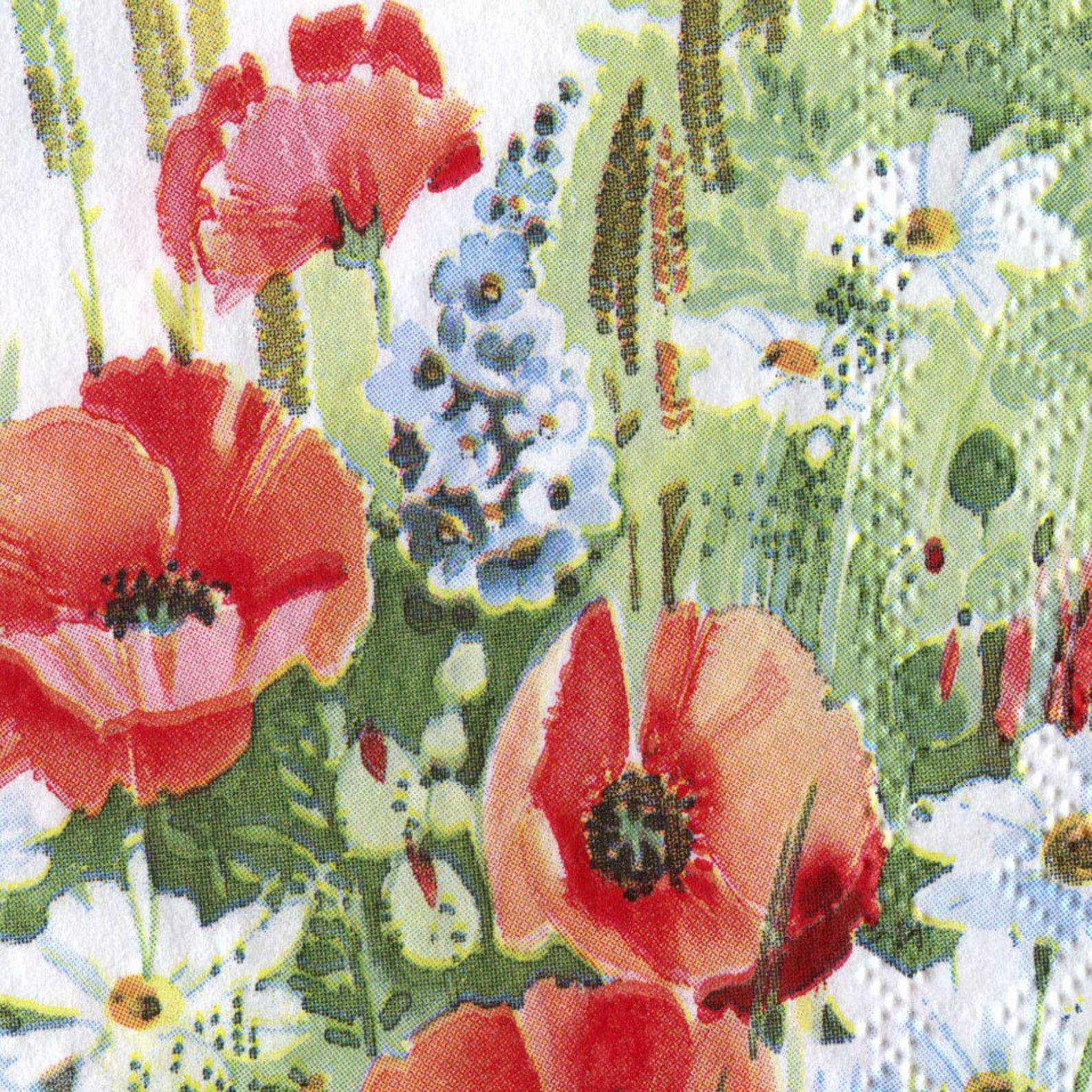 4 red poppy paper napkin for decoupage Floral paper serviettes Etsy