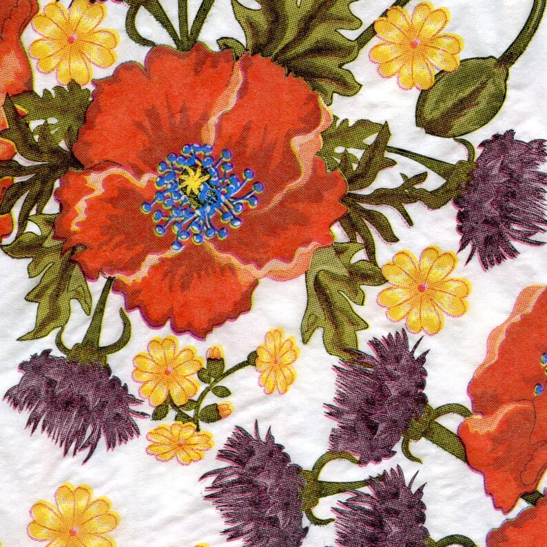 Set of 4 red poppy napkins decoupage Floral paper serviettes Etsy
