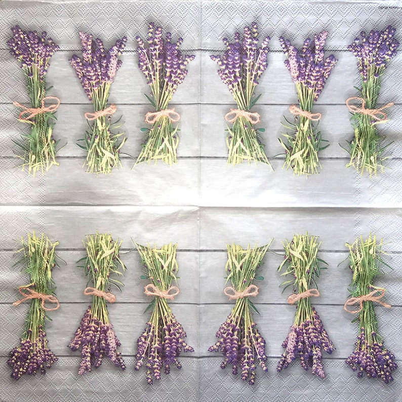 4 lavender decoupage napkins Floral tissue paper Bouquet of Etsy