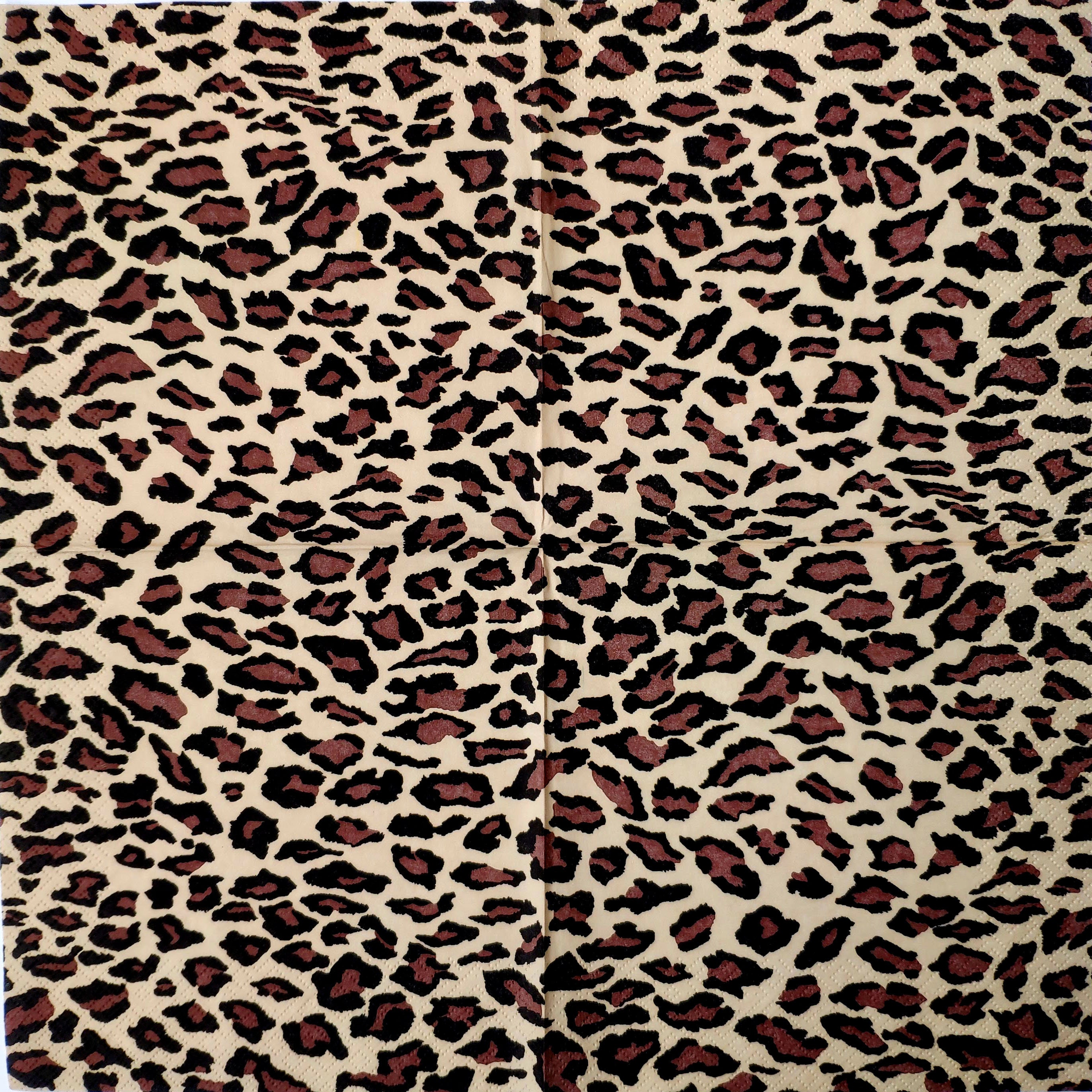 Set of 4 decoupage napkins with leopard print Animal skin Etsy