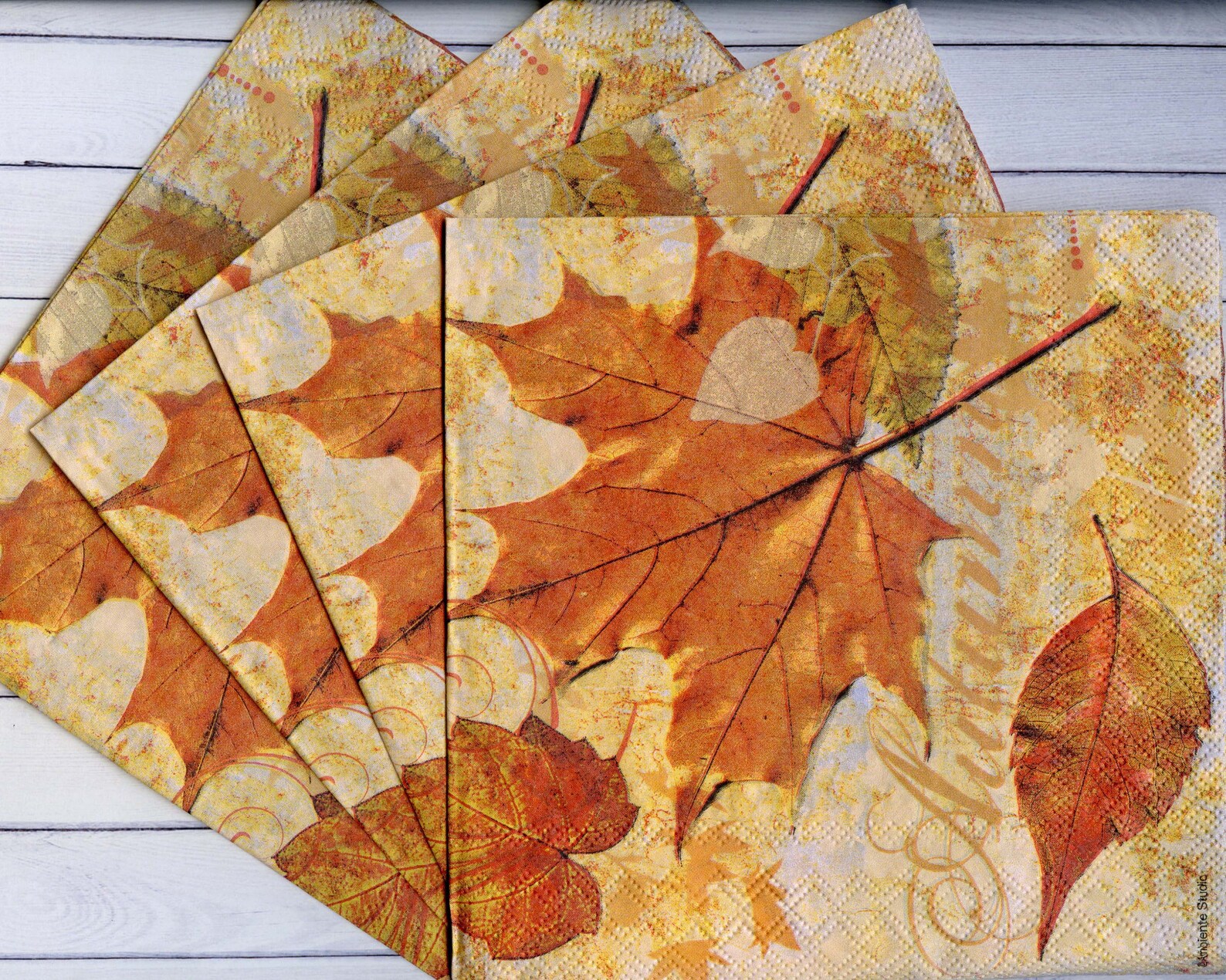 4 fall decoupage napkins Autumn leaves serviettes Fall tissue Etsy